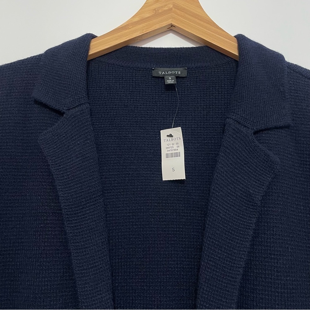 Talbots Women's Notch Collar Sweater Blazer Navy Size Small - Picture 4 of 10